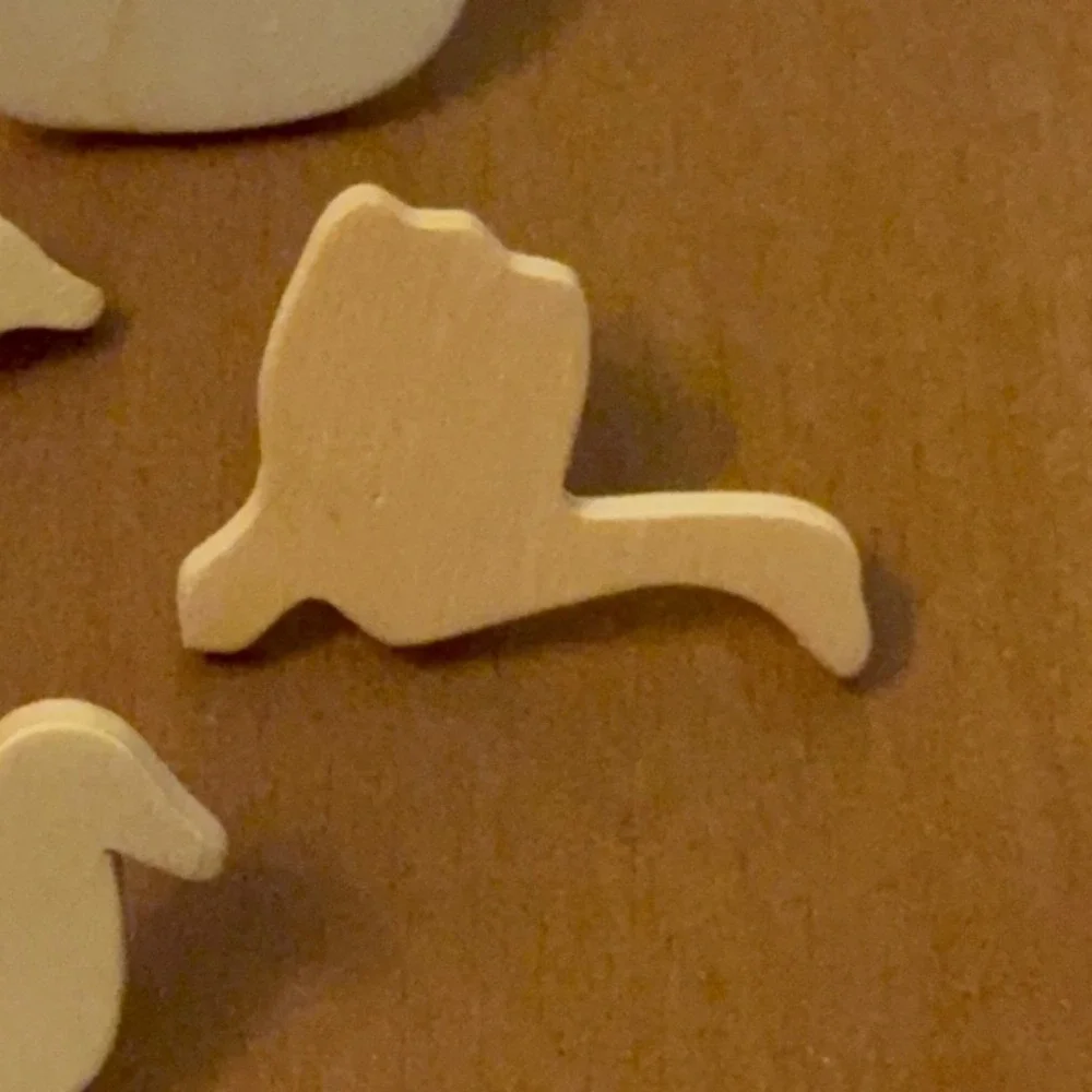 Handmade VTG Rustic Wood Duck and Goose Thumbtacks Set of 6 Decorative Push Pins